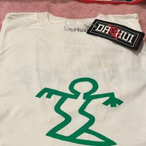 Da Hui White T-Shirt with Green Graphic